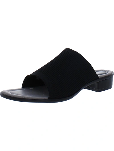 Shop David Tate Minty Womens Leather Open Toe Slide Sandals In Black