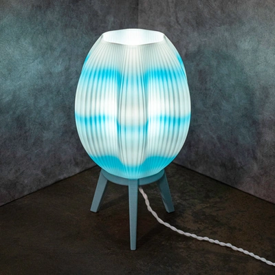 Jonathan Y Wavy 16.5" Modern Contemporary Plant-based Pla 3d Printed Dimmable Led Table Lamp, White