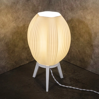 Jonathan Y Wavy 16.5" Modern Contemporary Plant-based Pla 3d Printed Dimmable Led Table Lamp, White