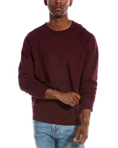 Shop Vince Garment Dye Sweatshirt In Red
