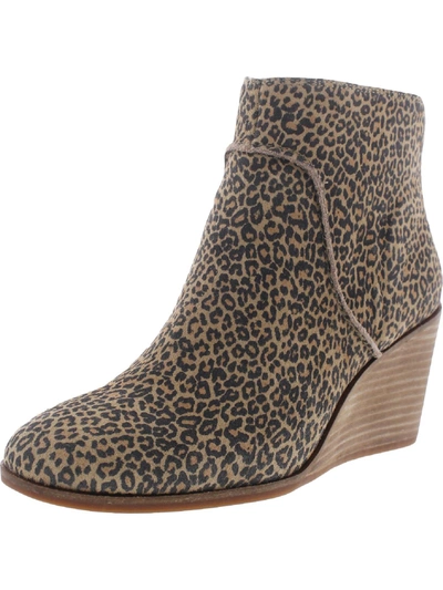 Lucky Brand Zanta Womens Nubuck Wedge Ankle Boots In Multi