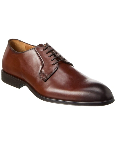 Shop Antonio Maurizi Plain Toe Leather Oxford In Brown