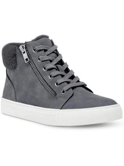 Shop Dolce Vita Anjel Womens Faux Leather High Top Casual And Fashion Sneakers In Grey
