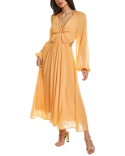 Shop Suboo Aura Cutout Midi Dress In Yellow