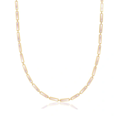 Shop The Lovery Mother Of Pearl Bar Necklace In Multi