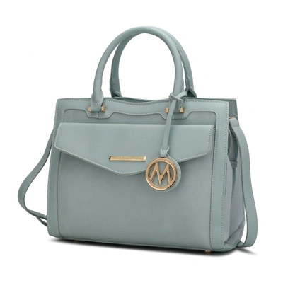 Mkf Collection By Mia K Alyssa Satchel Handbag Vegan Leather Women In Blue