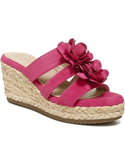 Shop Soul Naturalizer Oodles-flwr Womens Slip On Wedge Sandals In Pink