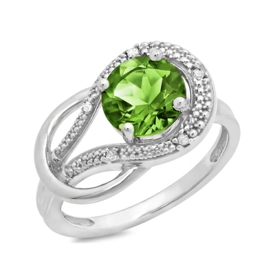 Shop Max + Stone 10k White Gold Garnet And Diamond Accent Ring Size 6 In Green
