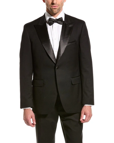 Shop Alton Lane Mercantile Tuxedo Tailored Fit Suit With Flat Front Pant In Black