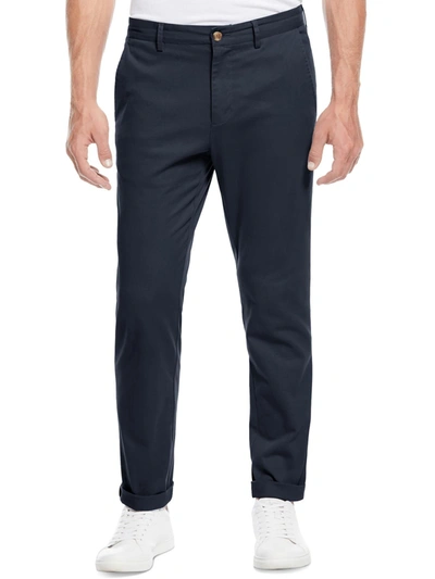 Shop Perry Ellis Mens Twill Slim Fit Chino Pants In Blue