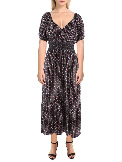 Shop Black Tape Womens Floral Print Long Midi Dress In Multi