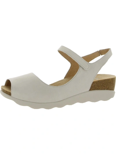 Shop Dansko Marcy Womens Leather Peep-toe Wedge Sandals In Multi