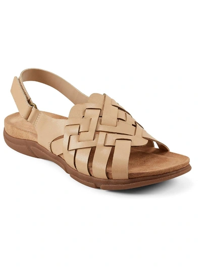 Shop Easy Spirit Maryan Womens Leather Adjustable Wedge Sandals In Brown