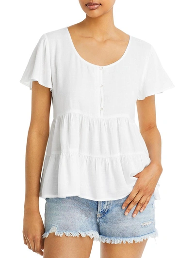 Shop Bila Womens Tiered Button Front Blouse In White