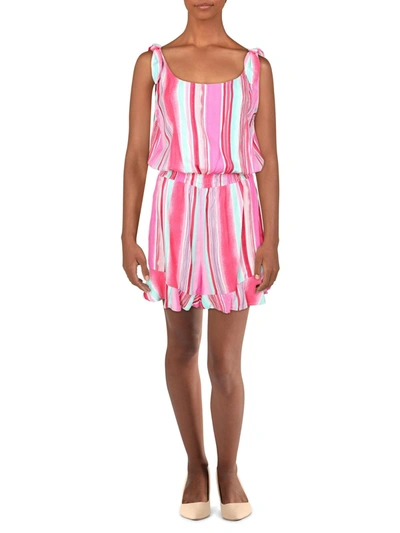 Shop Be Bop Juniors Womens Striped Short Romper In Pink