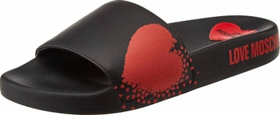 Shop Love Moschino Women's Pool Slide Sandal In Black
