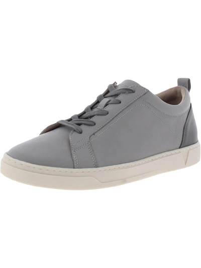 Shop Vionic Lucas Mens Leather Lifestyle Fashion Sneakers In Grey