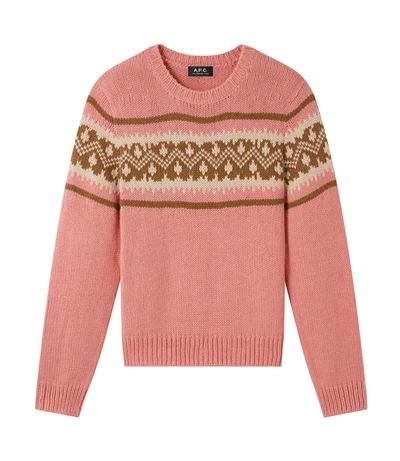 Shop Apc Elizabeth Sweater In Pink