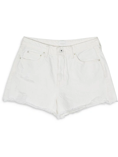 Shop Jonathan Simkhai Womens Denim Raw Hem Cutoff Shorts In White