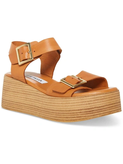 Steve Madden Marka Womens Buckle Ankle Strap Platform Sandals In Multi