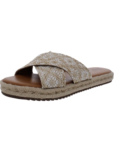 Shop Ana Berkely Womens Espadrille Flats Slide Sandals In Beige