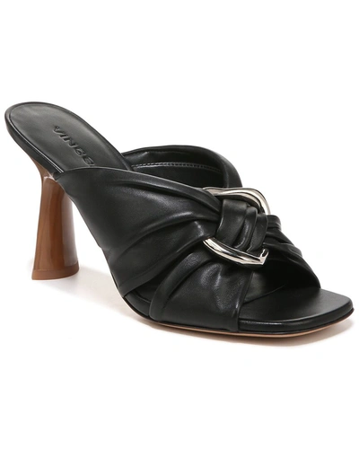 Shop Vince Qiqi Leather City Sandal In Black