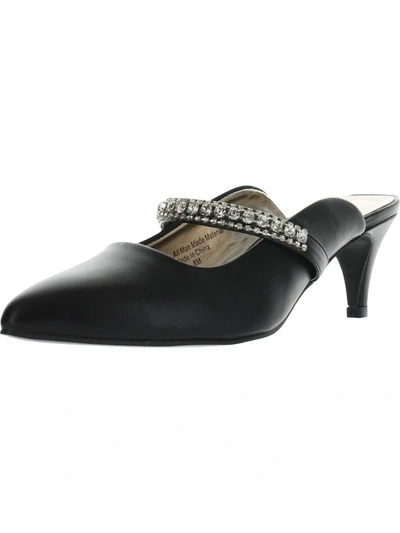 Shop Masseys Krystal Womens Jeweled Pointed Toe Mules In Black