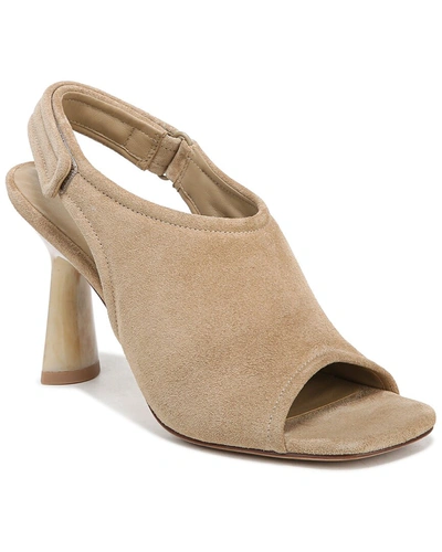 Shop Vince Quest Leather Slingback In Beige