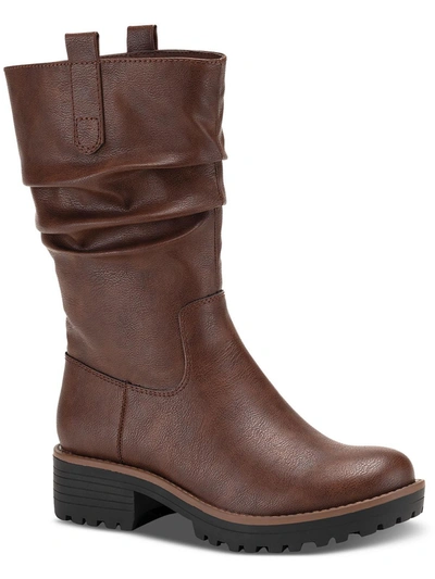 Sun + Stone Nelliee Womens Lug Sole Zipper Mid-calf Boots In Multi