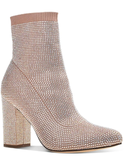 Wild Pair Baybe Womens Rhinestone Block Heel Ankle Boots In Multi