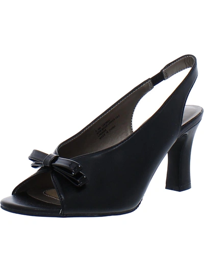 Shop Array Womens Faux Leather Peep Toe Slingback Heels In Black