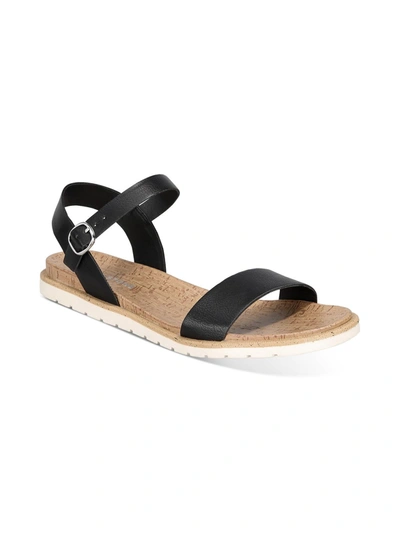 Sun + Stone Mattie Womens Faux Leather Open Toe Flats In Multi