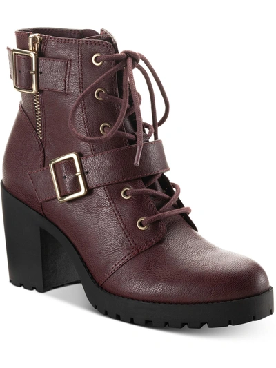 Sun + Stone Ivvie Womens Faux Leather Lugged Sole Booties In Multi