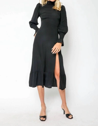 Shop Olivaceous Mock Neck Midi Dress In Black