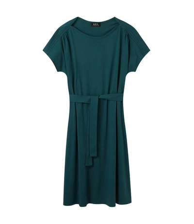 Shop Apc Eugenie Dress In Green