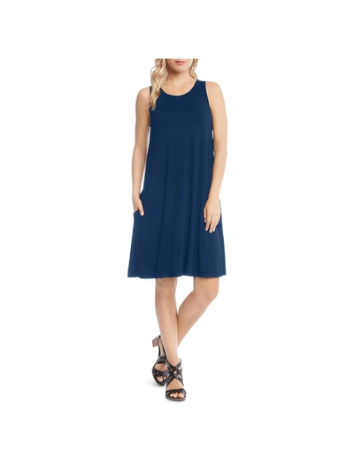 Shop Karen Kane Chole Womens A-line Knee-length Tank Dress In Blue