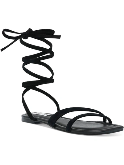 Steve Madden Garvan Womens Suede Strappy Gladiator Sandals In Black