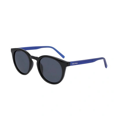 Shop Nautica Mens Round Sunglasses In Blue