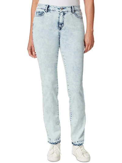 Shop Gloria Vanderbilt Womens Mid Rise Slim Fit Straight Leg Jeans In Blue