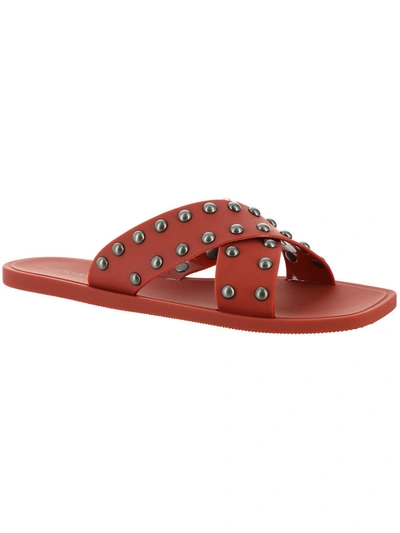 Shop Lucky Brand Julina Womens Studded Criss Cross Slide Sandals In Multi