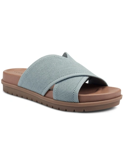 Shop Lucky Brand Sieko Womens Woven Slide On Slide Sandals In Grey