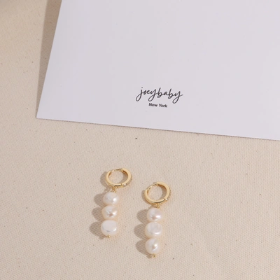 Shop Joey Baby Maja Pearl Earrings In Silver