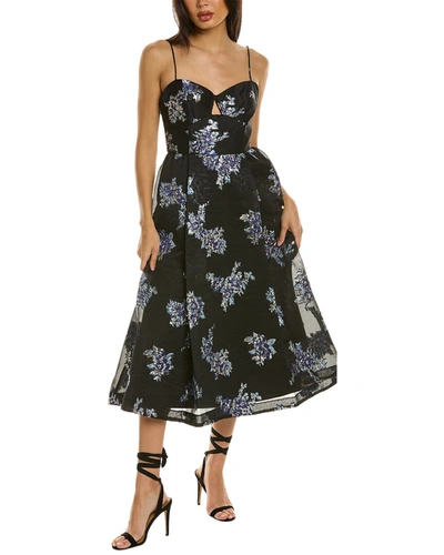 Shop ml Monique Lhuillier Jacquard Midi Dress In Multi