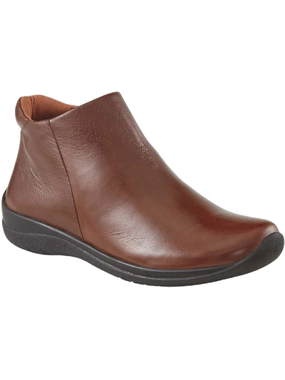 Shop David Tate Sportivo Womens Leather Side Zipper Ankle Boots In Brown