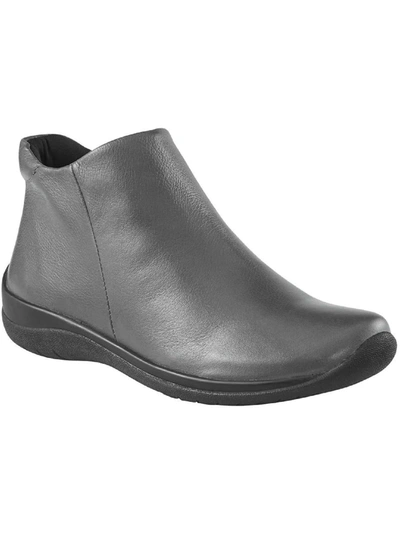 Shop David Tate Sportivo Womens Leather Side Zipper Ankle Boots In Grey