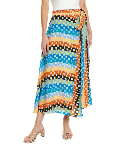 Shop Diane Von Furstenberg Carson Silk-blend Skirt In Multi