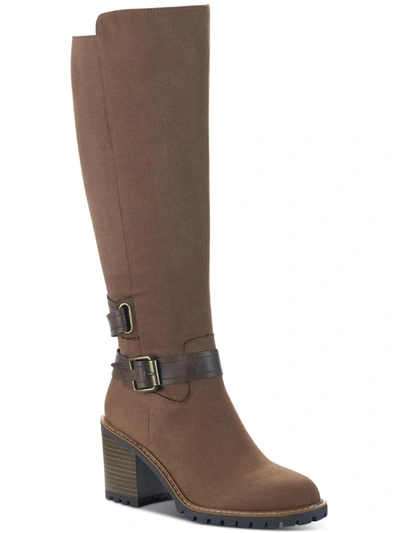 Shop Sun + Stone Viviaan Womens Zipper Buckle Knee-high Boots In Brown