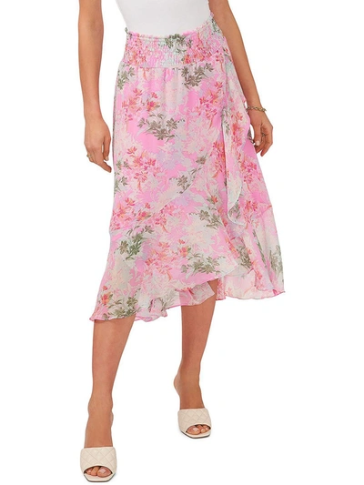 Shop Vince Camuto Garden Romance Womens Ruffle High-waist A-line Skirt In Multi
