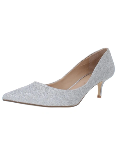 Shop Jewel Badgley Mischka Royalty Womens Kitten Slip On Pumps In Silver