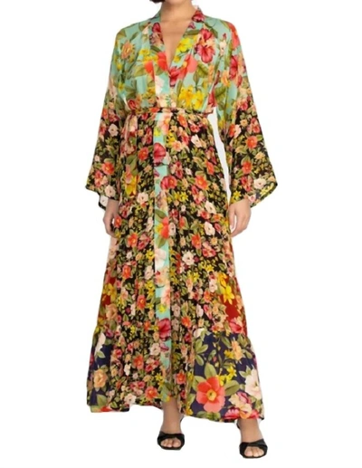 Johnny Was Burke Tie-belt Georgette Kimono In Multi